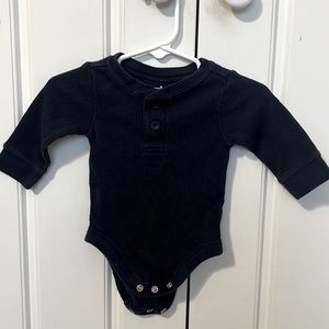 Bay boys navy thermal onsie